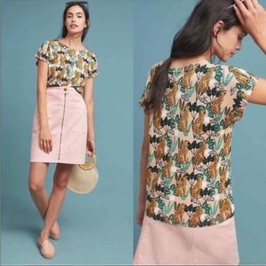 PEPALOVES / Anthropologie Leopard Chic Sweater Top Sz XS GUC